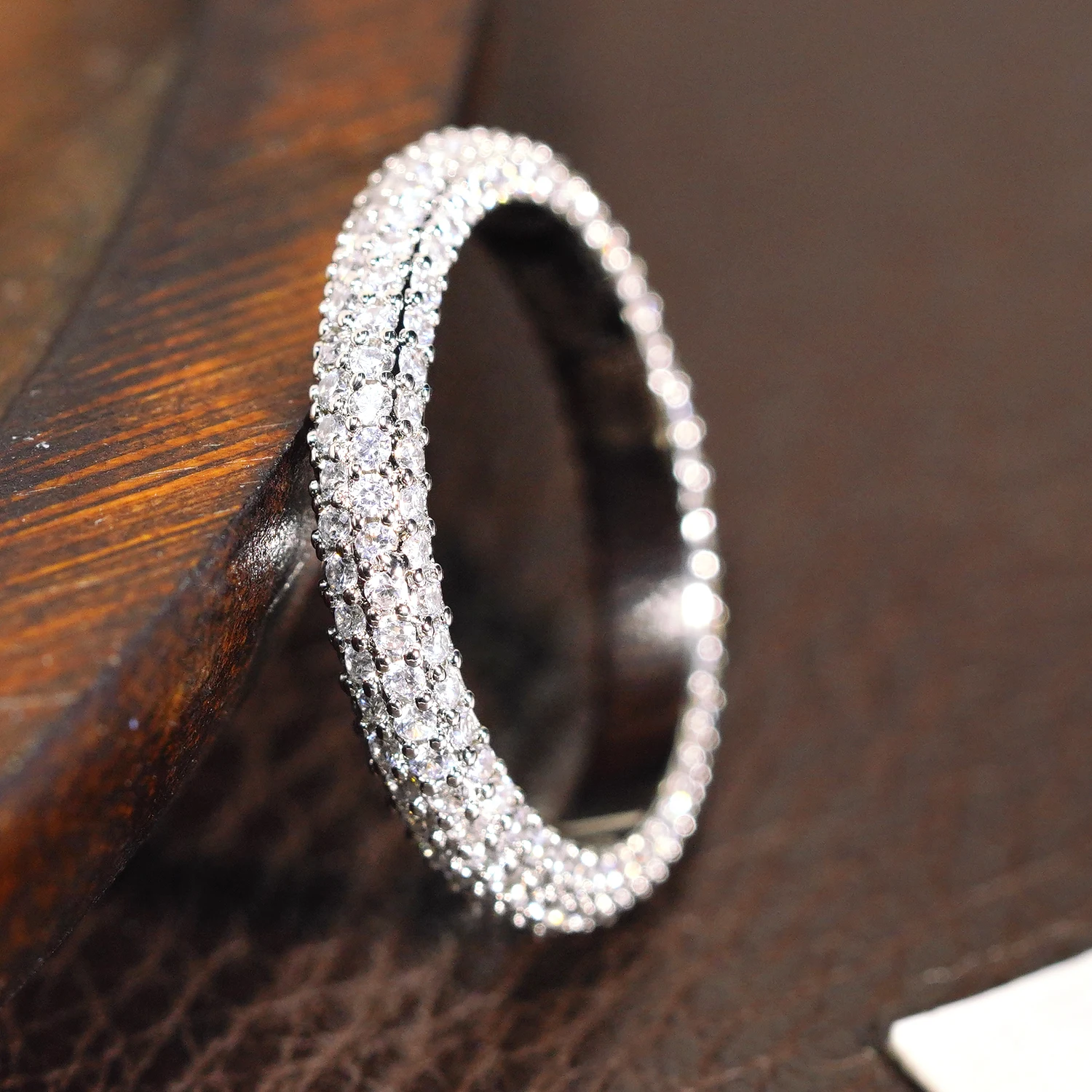 Модное обручальное кольцо с муассанитом и кристаллами для женщин ювелирные