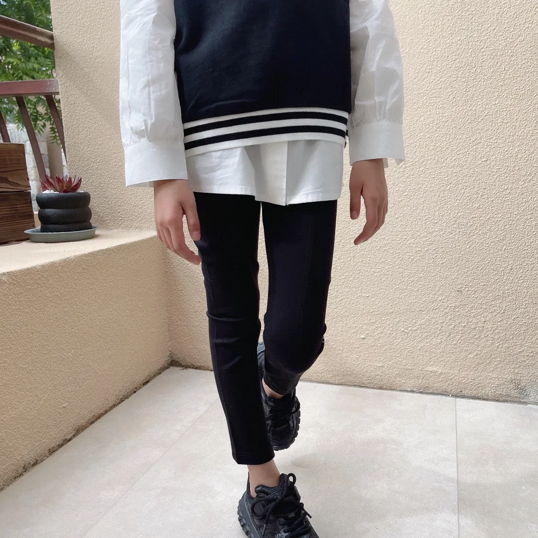 

2022 Spring Autumn girls leggings letter printed black colour girls clothes