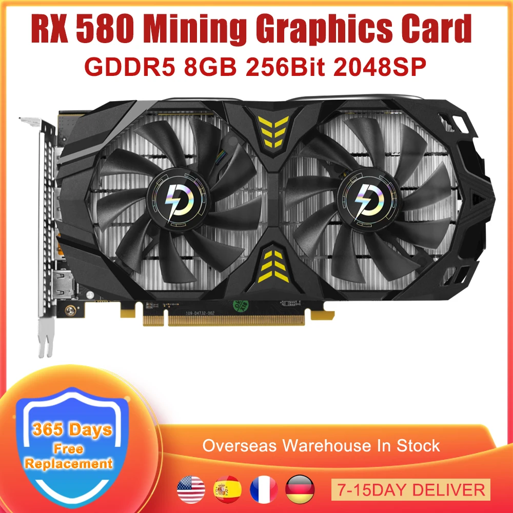 Видеокарта RX 580 2048SP 8 Гб бит GDDR5 RX580 для майнинга |