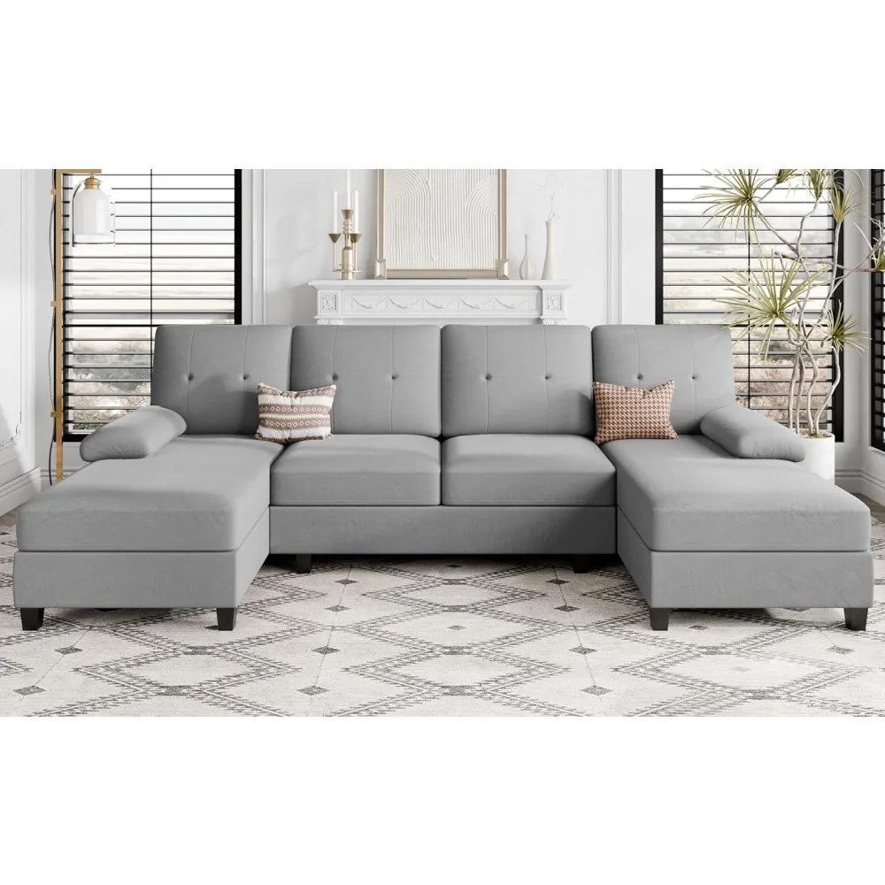 Сегментный диван для гостиной U-образный 4-местный комплект мебели с мягкими