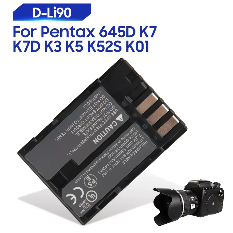 

Новинка 1860, оригинальный запасной аккумулятор для Pentax 645D K7 K7D K3 K5 K52S K01, оригинальный аккумулятор мАч