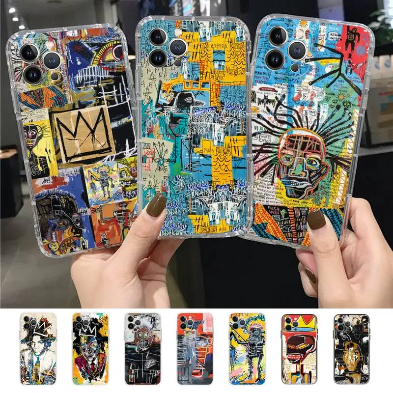 

B-Basquiats Art Phone Case For iPhone 14 11 12 13 Mini Pro XS Max Cover 6 7 8 Plus X XR SE 2020 Funda Shell