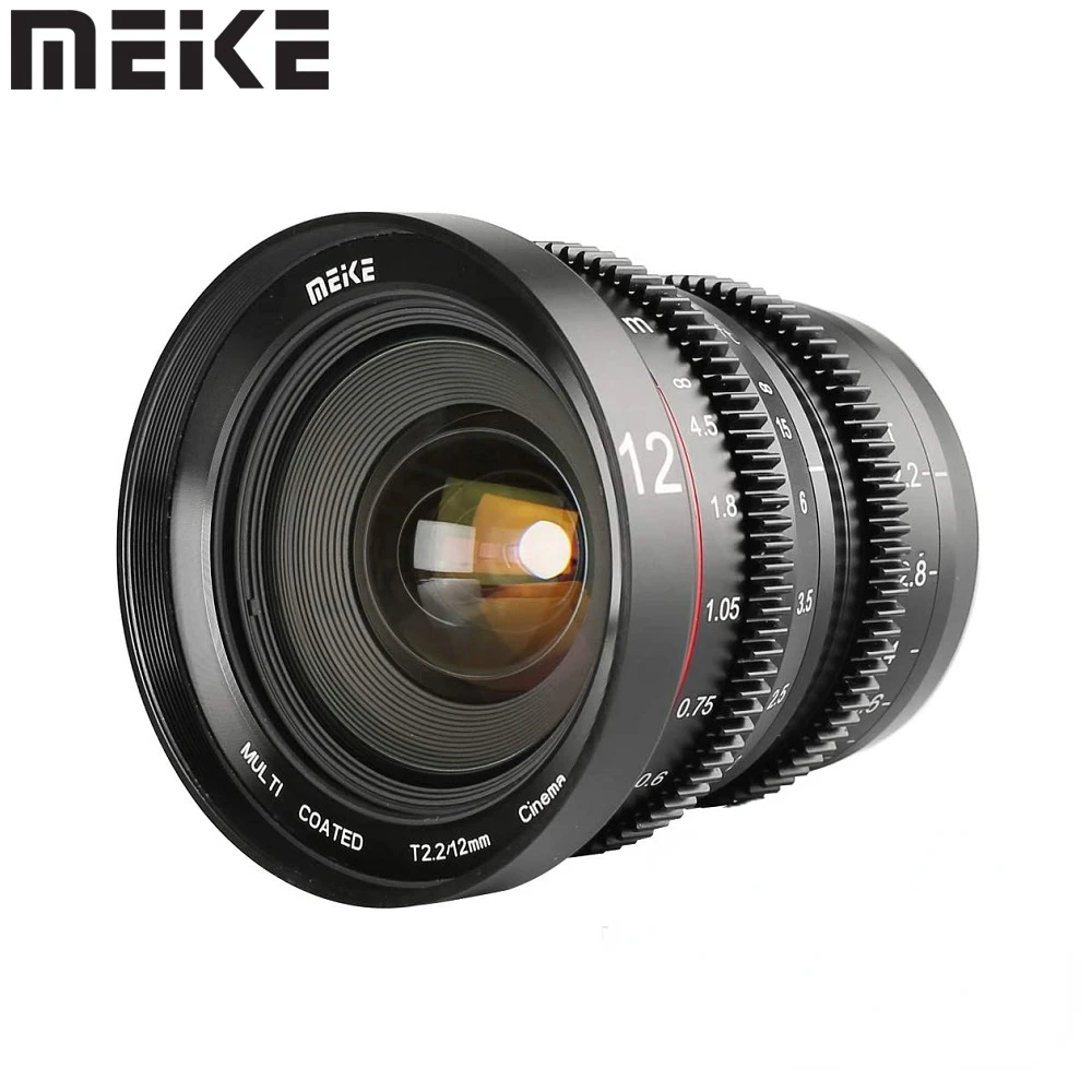 

Meike 12 мм T2.2 Большая диафрагма ручная фокусировка кино объектив для Olympus Panasonic Lumix Micro Four Thirds (MFT, M4/3) крепление BMPCC 4K