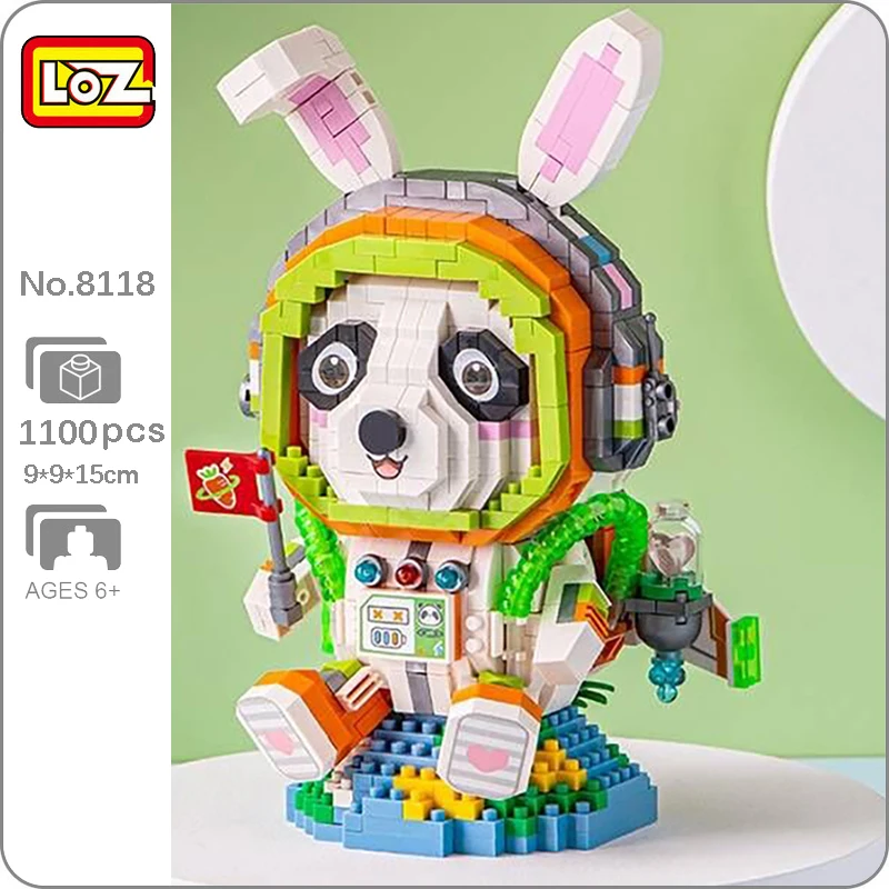 

LOZ 8118, животные, мир, космос, астронавт, Космический человек, панда, земля, флаг, DIY, мини-алмазные блоки, кирпичи, строительные игрушки для детей, без коробки