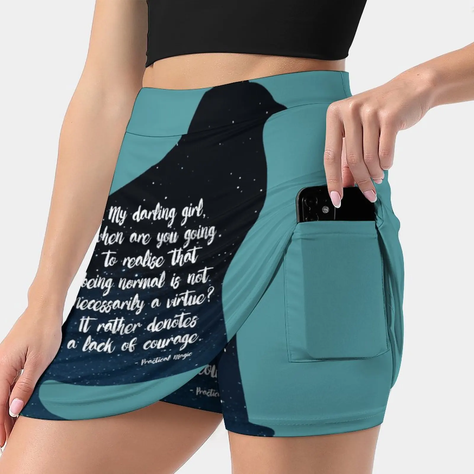 

My Darling Girl Women's skirt Sport Skort Skirt With Pocket Fashion Korean Style Skirt 4Xl Skirts Practical Magic Quote Kitten