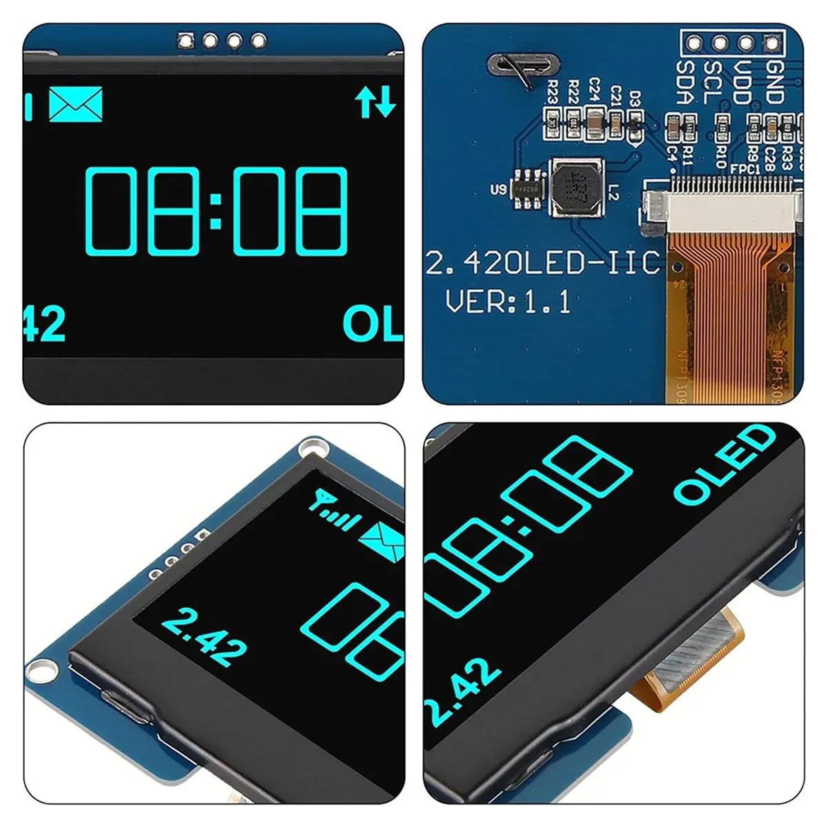 Фото # Модуль OLED-дисплея 27I, 2 шт., 2,4-дюймовый OLED-дисплей 128x64 SSD1309 для Arduino (ABS) №4