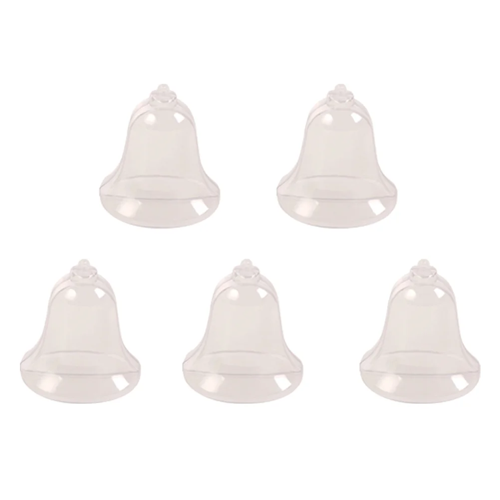 

5Pcs Christmas Bell Hangigng Christmas Gift Box Clear Christmas Balls Xmas Party Favors Bell Shape Ornaments Fillable