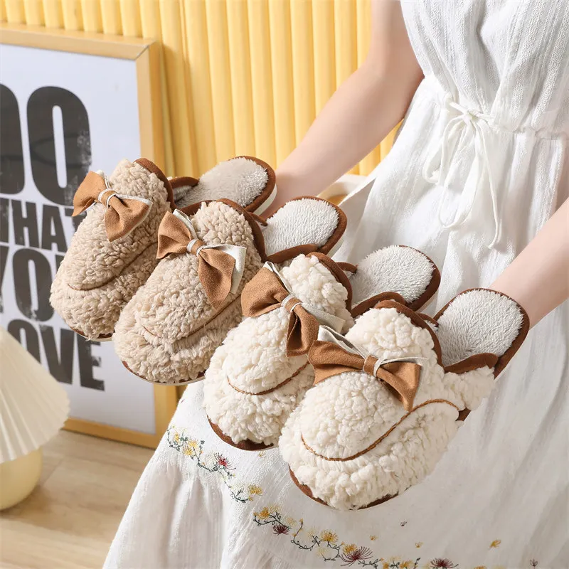 

2022 осенние и зимние женские хлопковые тапочки для дома Нескользящие мужские толстые фототапочки.