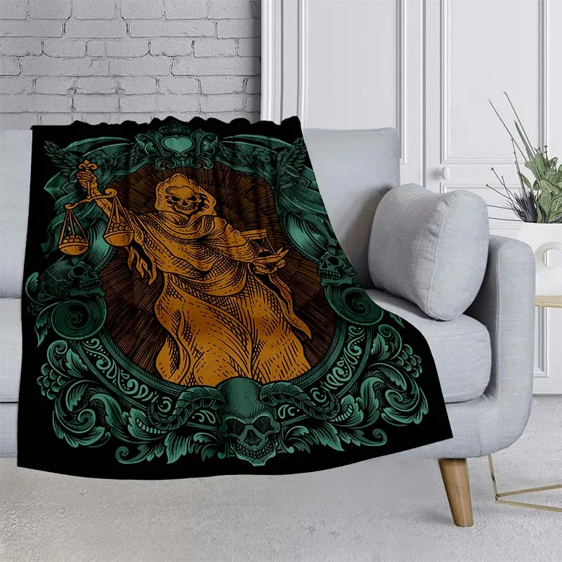 

Medieval Dark Retro 3D Printed Blanket,Soft thin Anti-Pilling blanket，Flannel Blanket for summer ,Portable Sofa Picnic blanket