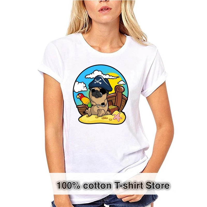 Pirate Captain Pugbeard Pug Sat With Parrot Hook Hand Kids Boys T-Shirt Print T Shirt Men Summer Style Fashion