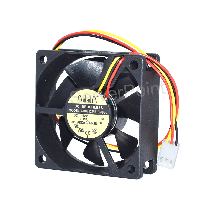Подлинный новый 3-контактный квадратный охлаждающий вентилятор для сервера AD0612MB-C76GL 12 В, 0,13a, 60*60*20 мм
