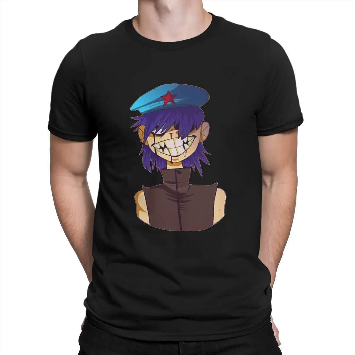 

Крутая Мужская футболка Gorillaz с виртуальной группой Humor, футболка из чистого хлопка с круглым вырезом