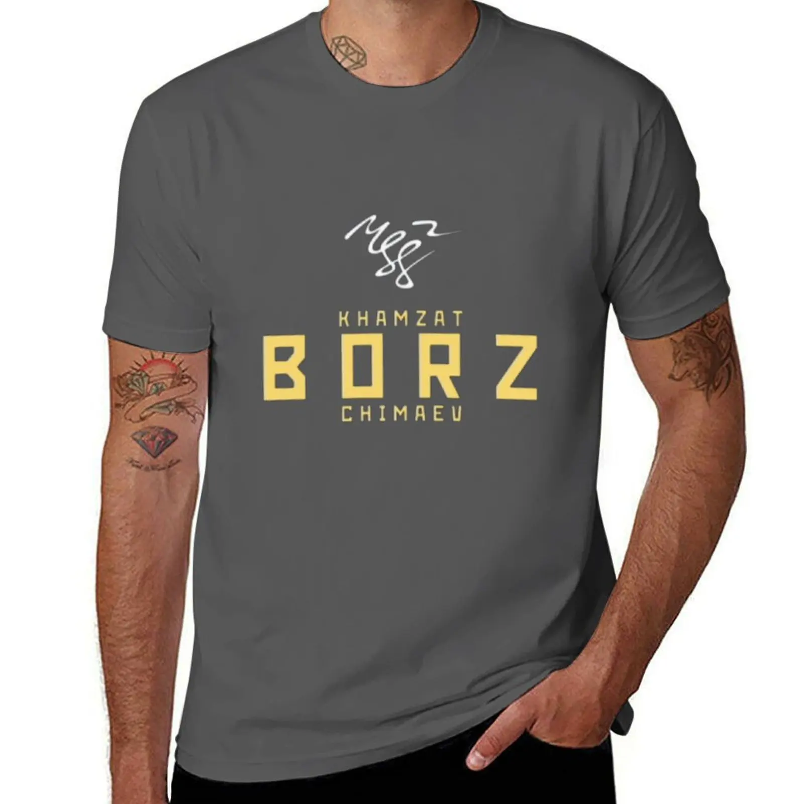 Фото Футболка Khamzat Borz Chimaev, мужская футболка из 100% хлопка, люксовый бренд, забавные футболки, мужские футболки, футболка из 100% хлопка №1