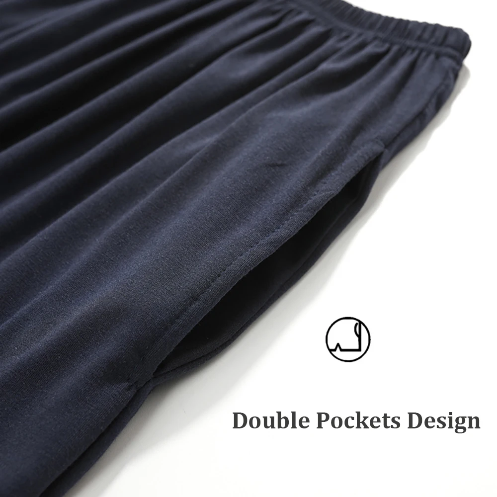 4XL Loose High Elastic Waist Pajama Pants Hygroscopic Breathable PJ Pyjama Pants Modal Pajamas for Men Sleepwear With Two Pocket