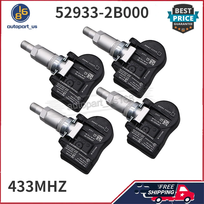 4 шт. TPMS датчик системы контроля давления в шинах 52933-2B000 529332 B000 52933 2B000 433 МГц для