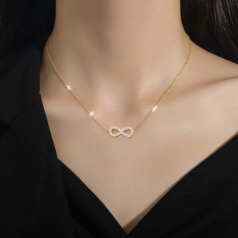 

New Fashion Gold Color Stainless Steel Jewelry Infinity Pendant Choker Necklaces for Women Party Jewelry Gifts Bijuter Colar