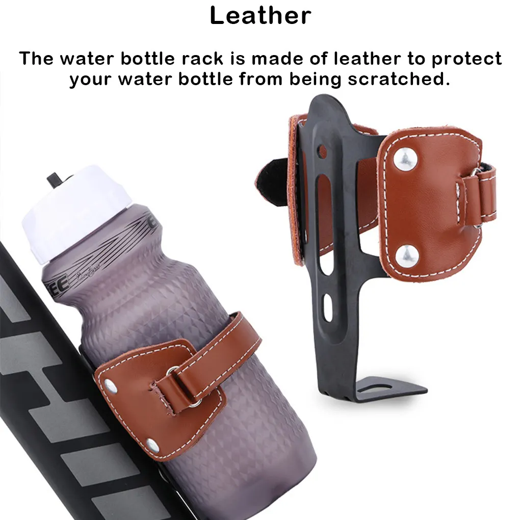 

bicycle bottle cage for Mountain road folding bike Bicycle accessories retro cowhide aluminum alloy Water cup holder