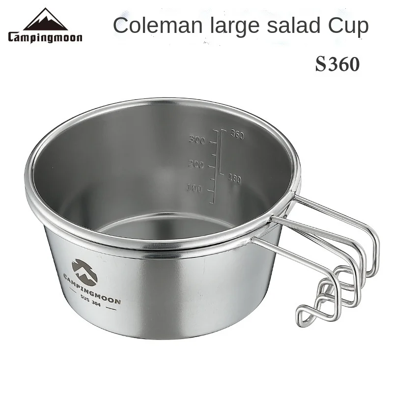 

Stainless Steel plus-Sized Capacity Large Salad Cup 450ml Capacity Camping Rice Bowl Can Be Heated