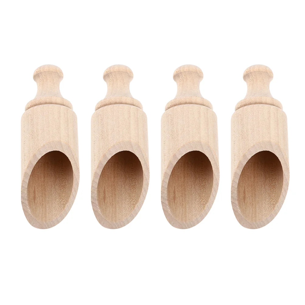 

4pcs Multipurpose Wooden Spoons Salt Spoons Small Teaspoons Kitchen Supplies