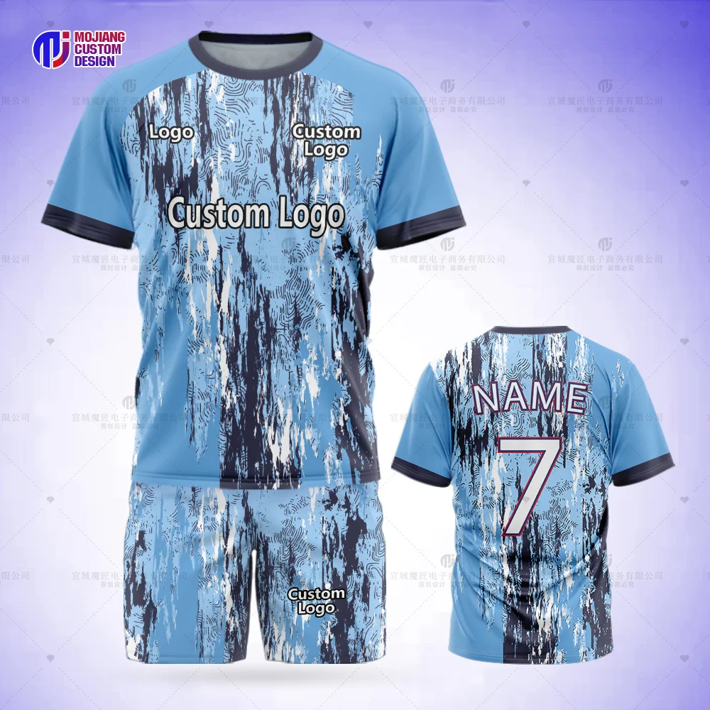 Vector HD 2023 Custom T-shirt Mesh Cloth Soccer Jersey Adult Kids Football Training Wear DIY Shorts Team Logo Set