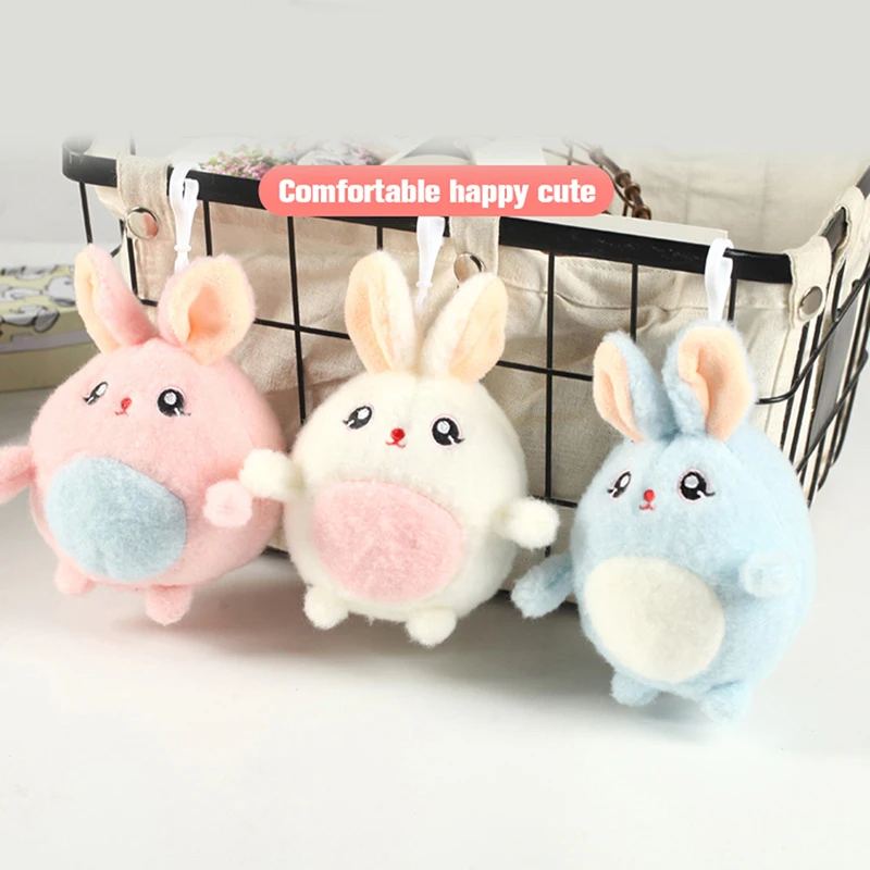 

Creative Stuffed Animals Mini Cute Ball Rabbit Plush Stuffed Figure Cartoon Doll Keychain Home Decoration