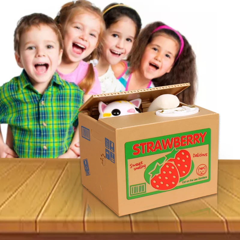 

1pc Panda Coin Box Kids Money Bank Automated Cat Thief Money Boxes Toy Gift for Children Coin Piggy Money Saving Box