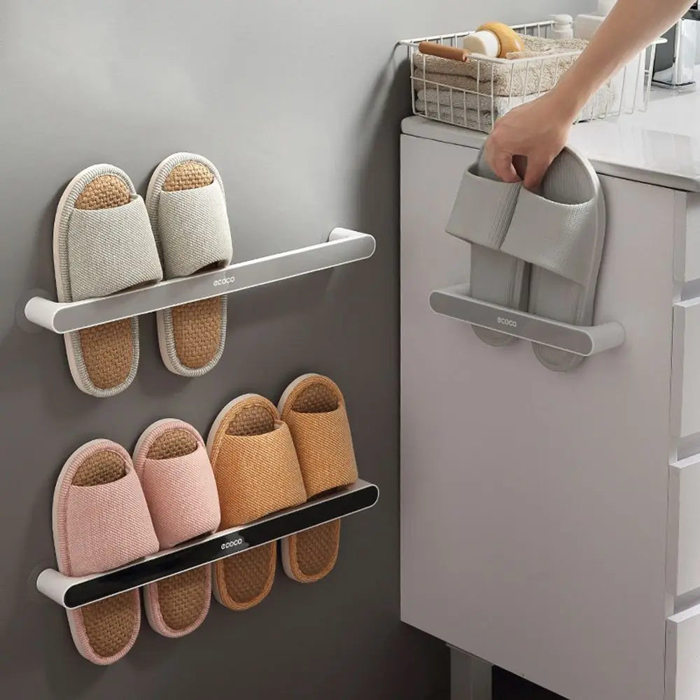 

High Quality Bathroom Non Perforated Towel Shelf Storage Shelves Wall Hanging Slipper Holder Storage Rack