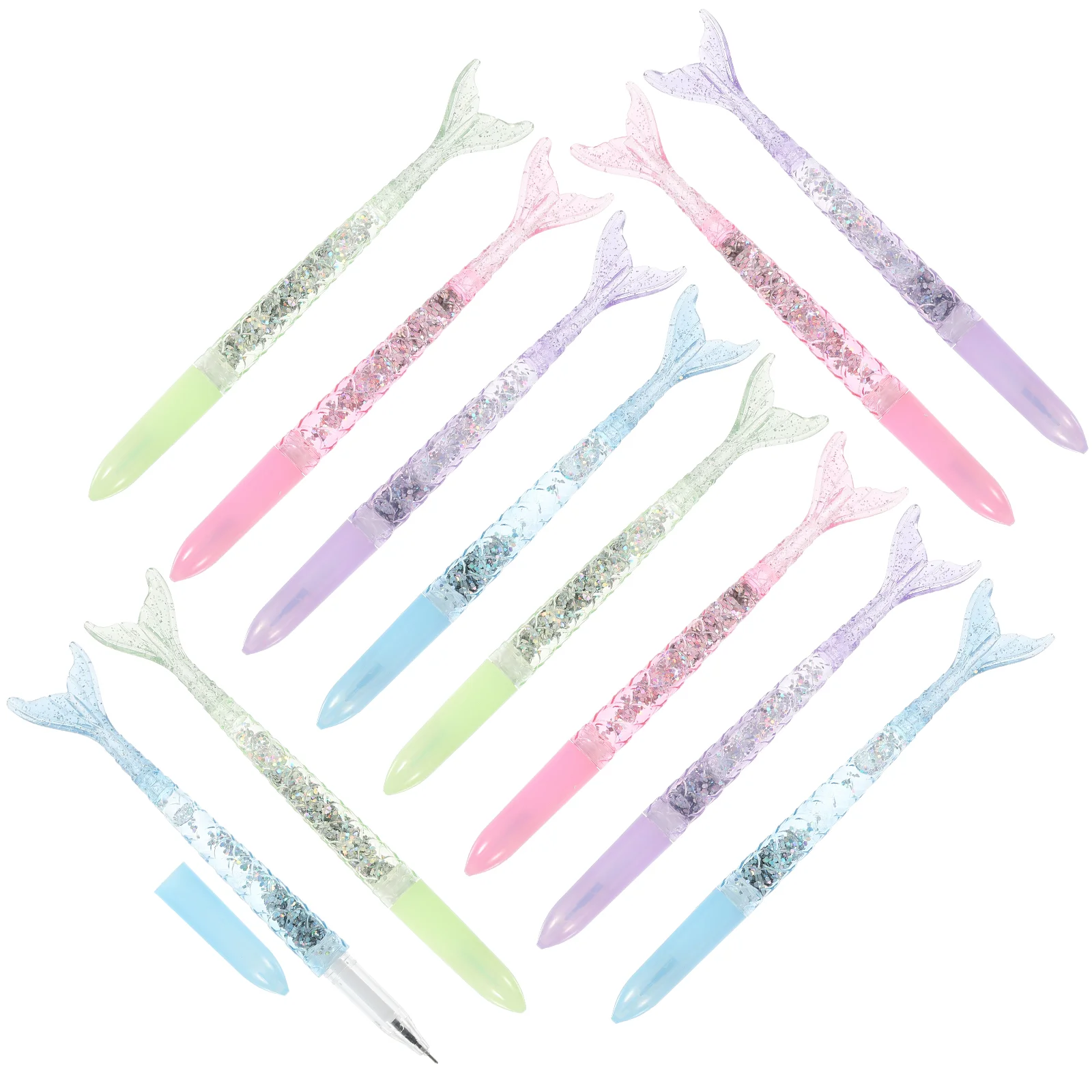 

12 Pcs Mermaid Gel Pen Kids Prize Gifts Pencils Adorable Writing Pens Students Girls Cartoon Stationery Japanese Korean Sign