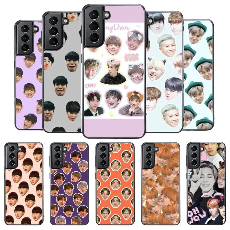 

BTS-Bangtan-Boys-faces Phone Case For Samsung S8 S9 S10 S20 plus 5G lite note 20 ultra PC nax fundas cover