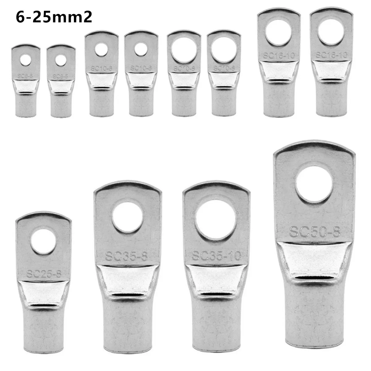 100/50/25 шт. медные наконечники из луженой меди 4-25 мм