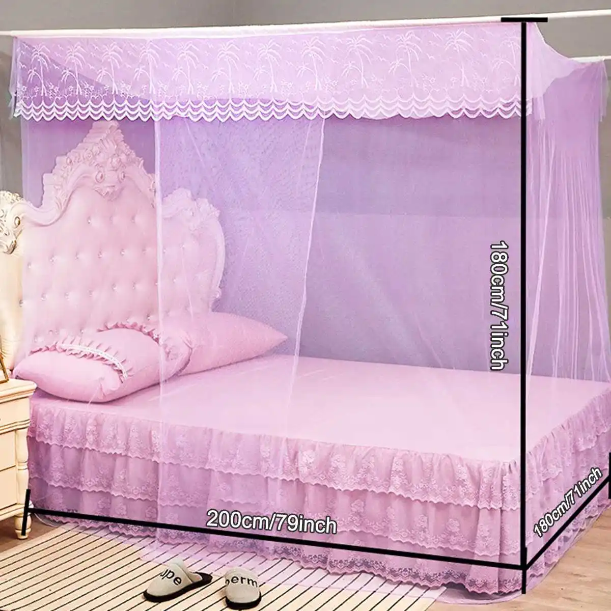 

Camping Net White Mesh Portable Square Foldable Mosquito Control Mosquito Net Lightweight Outdoor Camping Tent Sleeping Summer