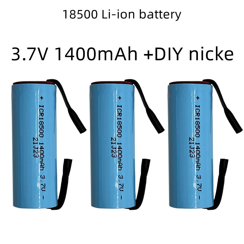 

New 18500 Rechargeable Li-Ion Battery, 3.7V 1400mAh Lightweight and Large Capacity, +DIY Nickel Dot Sheet