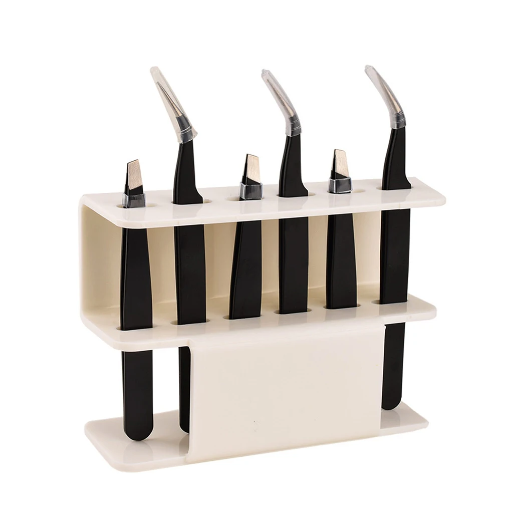 

Acrylic Eyelash Tweezer Storage Holder Stand 6 Holes Convenient Tweezers Stand Shelf Holder Eyelashes Extension Makeup Tool