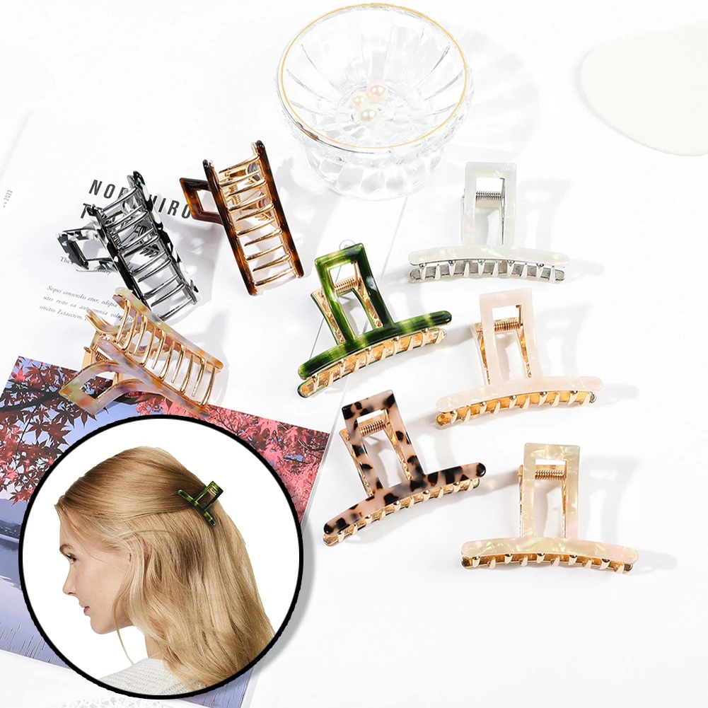 

Large Accetate Leopard Print Acrylic Hairpins Hair Clip Crab Hair Claws For Women Girl Hair Accessories Headdress Party Gifts