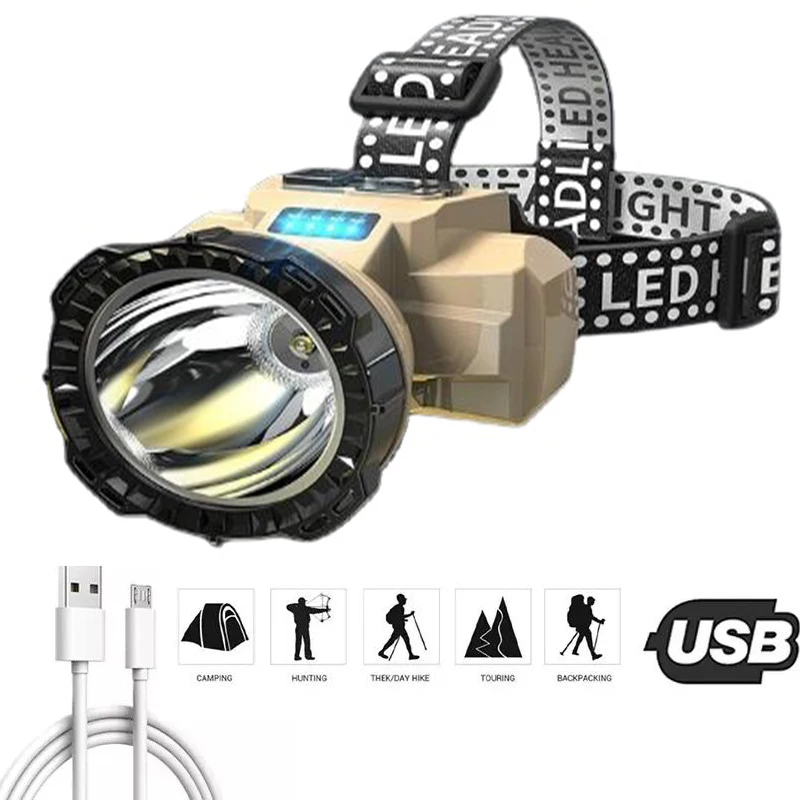 

Light Headlamp Flashlight Super Colors Bright And Outdoor 2 Strong Long-range Lamp Head Fishing Yellow White Light Led Night