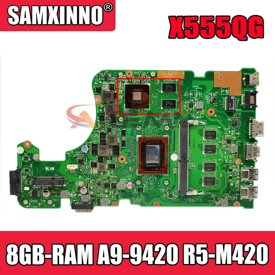 

Материнская плата Akemy X555QG для ноутбука ASUS X555QG, оригинальная материнская плата, 4 ГБ-оперативная память, телефон 2 Гб