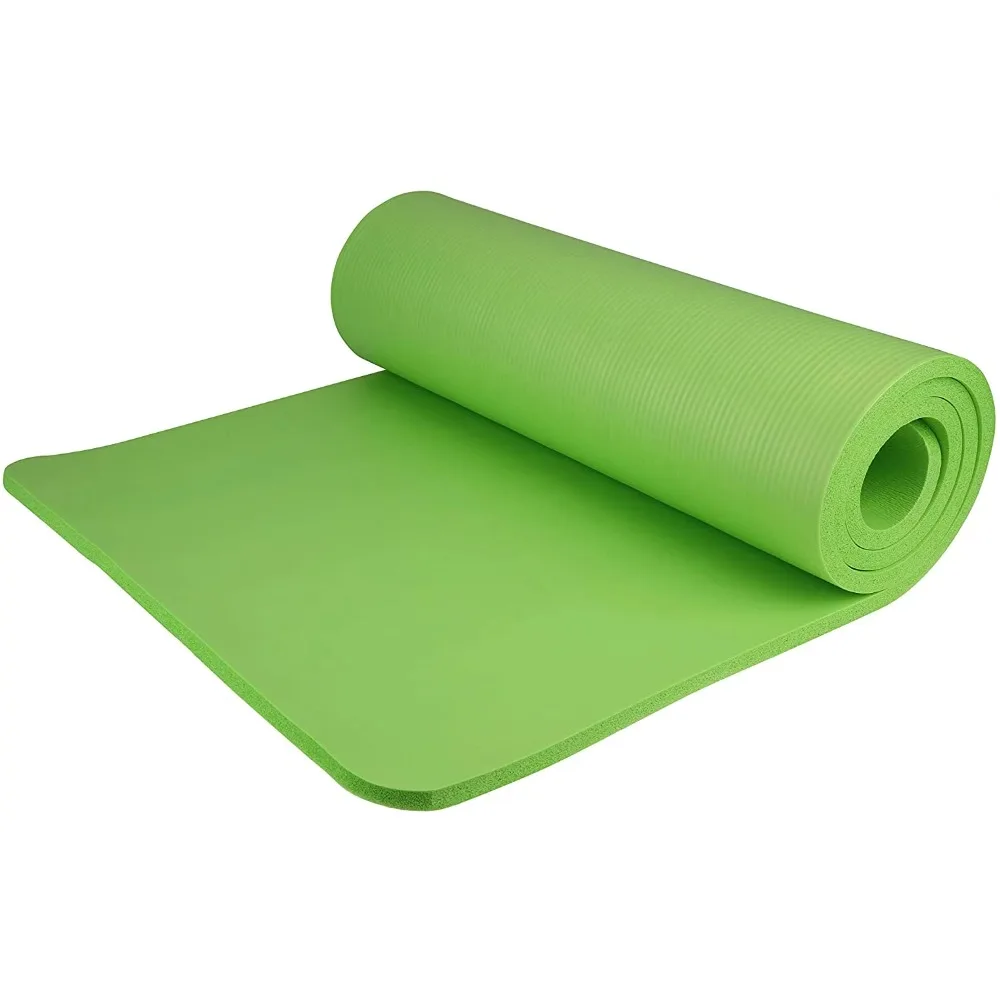 

400-151 Mat for Yoga Bag Non Slip Thick Yoga Mat 1/2 In. Thick With Carrying Strap Green Foam Runners Self-inflating Mats Sports