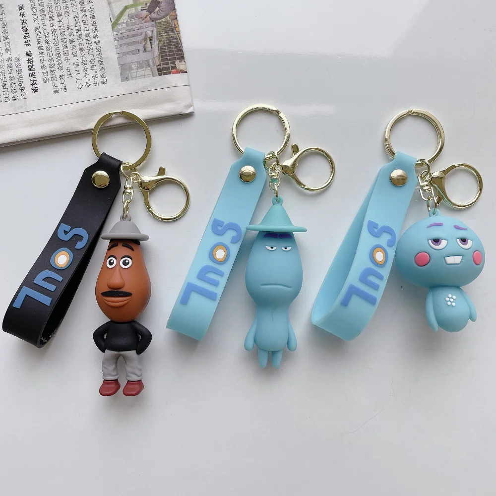 

Disney Cartoon Pixar Anime Soul Pendant Keychain Car Key Chain Key Ring Keyring Phone Bag Ornament Jewelry Kids Gifts