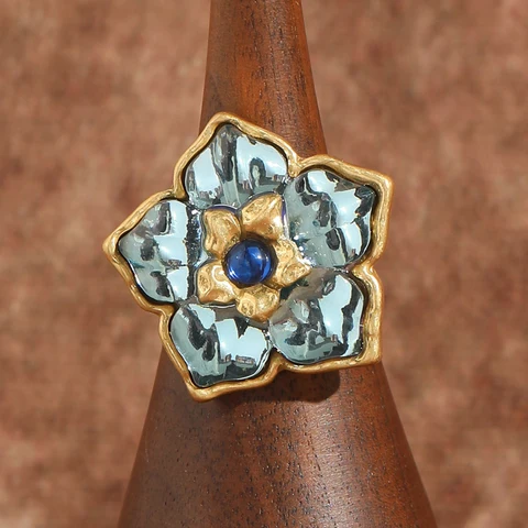 LOVE GREEN LIVE GREEN Винтажное кольцо с подсолнухом