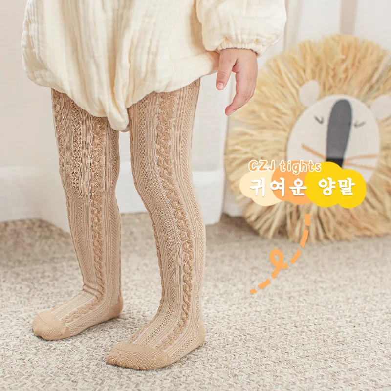 

0 to 5 Years Baby Tights Spring Summer Solid Color Soft Knitted Warm Newborn Toddler Tight Girl Pantyhose Kids Girls Clothes