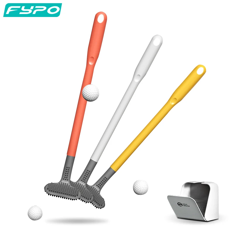 

Silicone Toilet Brush Golf Cleaning Brush Household Non-Dead Long Handle Brush Wall-Mounted Bathroom Accessories with Base