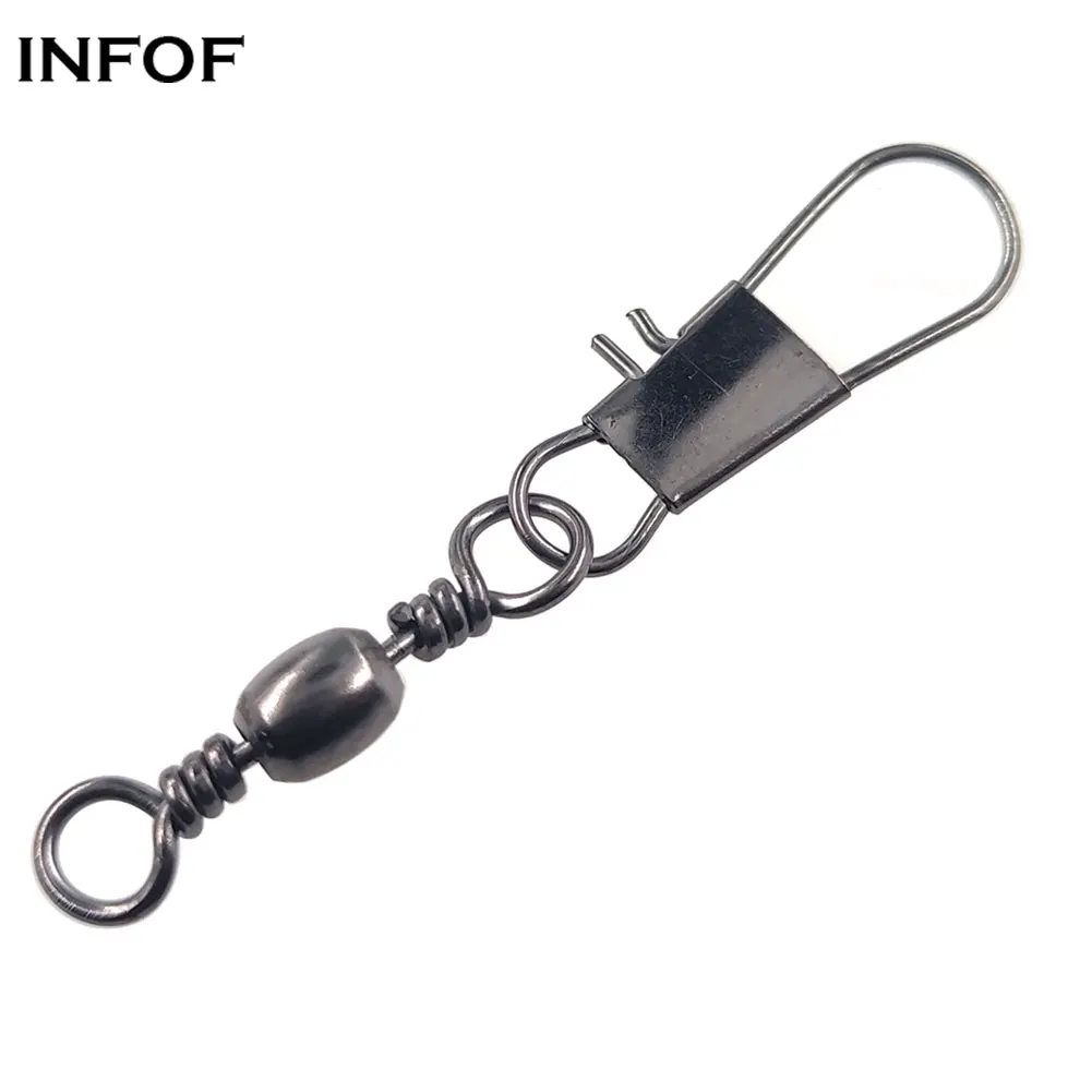 

10/20/50pcs Swivel Fishing Barrel Swivels with Interlock Snap #16-#5/0 Swivel Snap Fishing Connector Saltwater Terminal Tackle