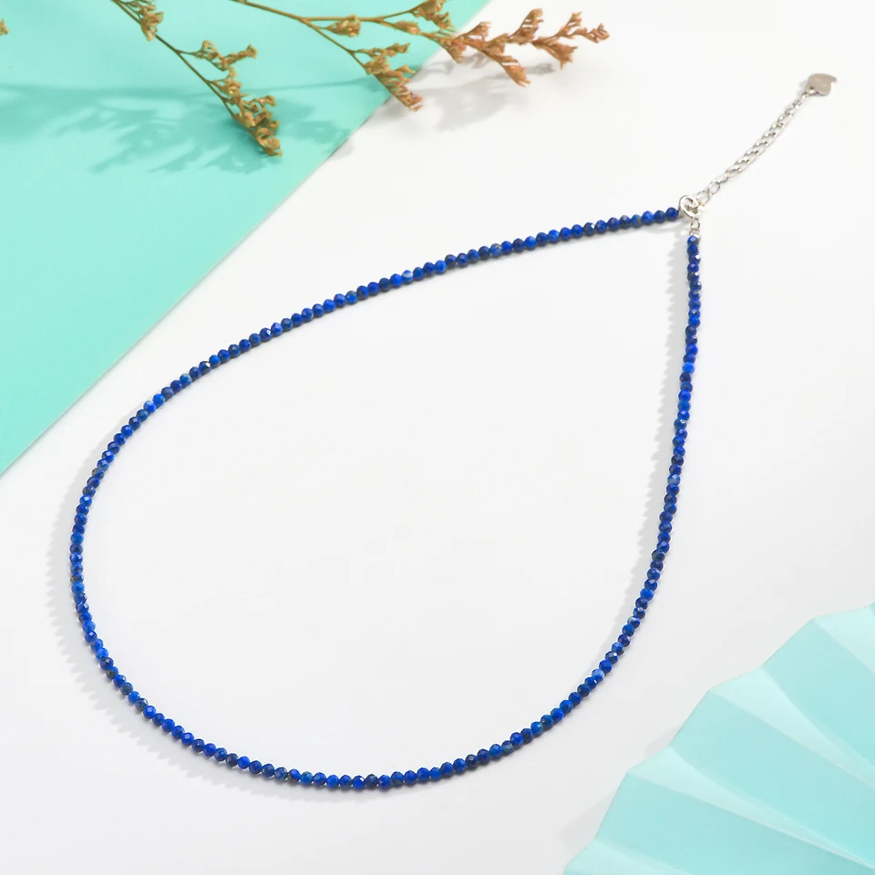 Ожерелье для женщин серебро 925 дюйма Φ 2 мм натуральный камень аметист бесплатная