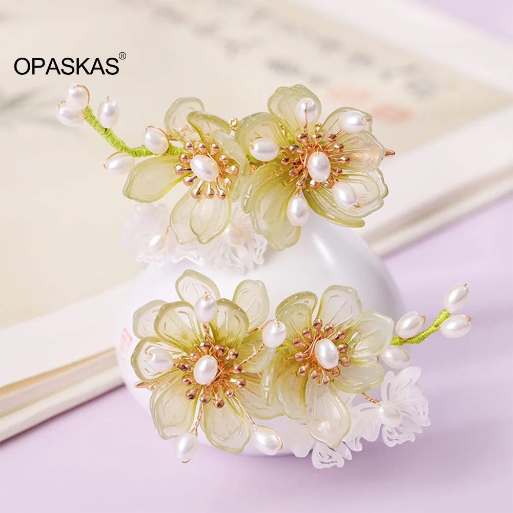 

Fairy Hair Clips Hairpins Bride Headpiece For Women Fairy Pearl Flower Barrettes Chinese Hanfu Wedding Hair Accessories Jewelry
