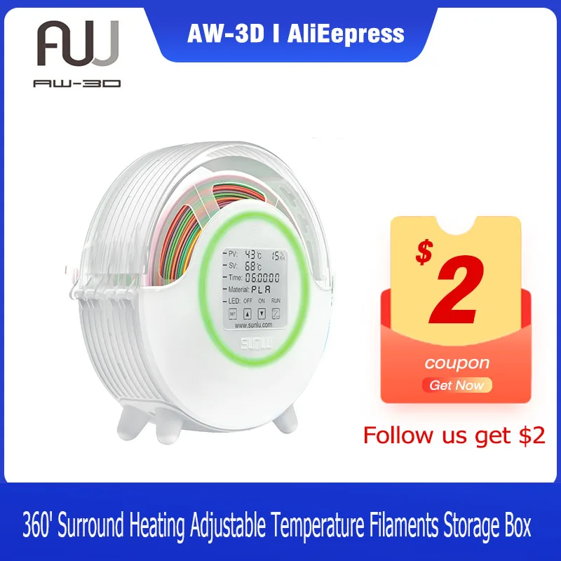 

SUNLU Filadryer S2 Dry Box Upgrade Storage Saving Arid Machine Mate 360° Surround Keeping Filament Dry Holder Double Heater FDM