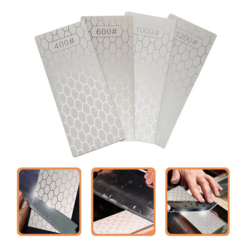 

4pcs Diamond Sharpening Stone Rectangular Kitchen Knives Sharpening Stone
