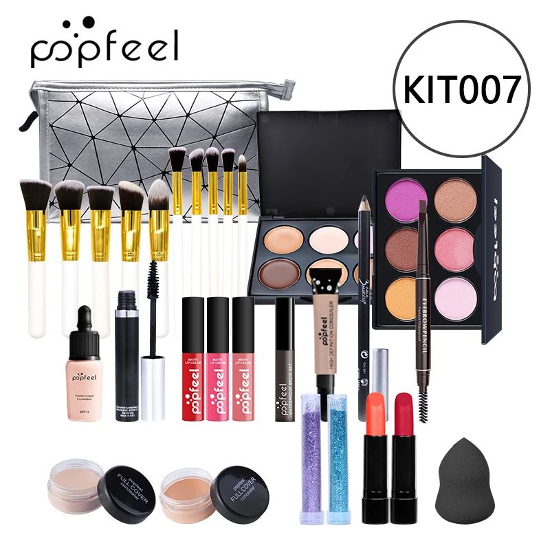 

19-piece Set Makeup All In One Full Starter Makeup Kit Waterproof Long-lasting Lip Eye Face Cosmetics Easy To Remove KroeaMakeup