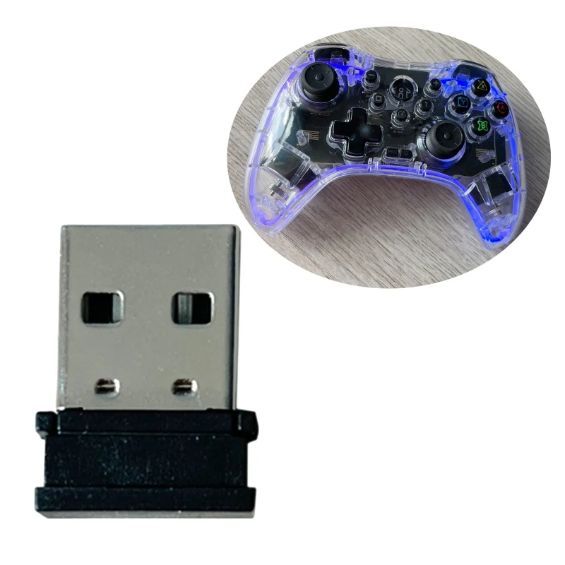 

2.4G Bluetooth-compatible Wireless Gamepad USB Receiver Adapter For S03 RGB Game Controller Wireless Joystick Gamepad E8BE