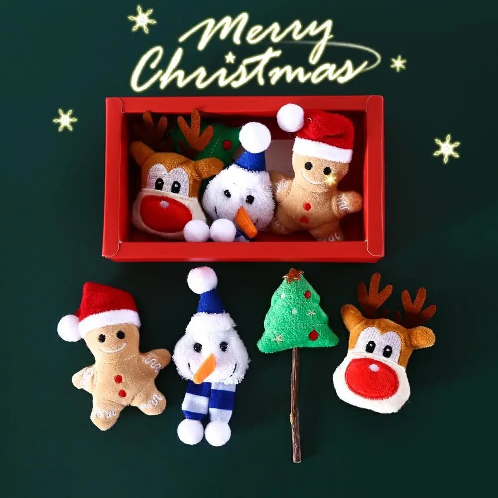 

Cat Toy Cat Christmas Plush Toy Gift Box Plush Old Man Tree Snowman Built-in Catnip Bell To Relieve Boredom Liao Tianmu