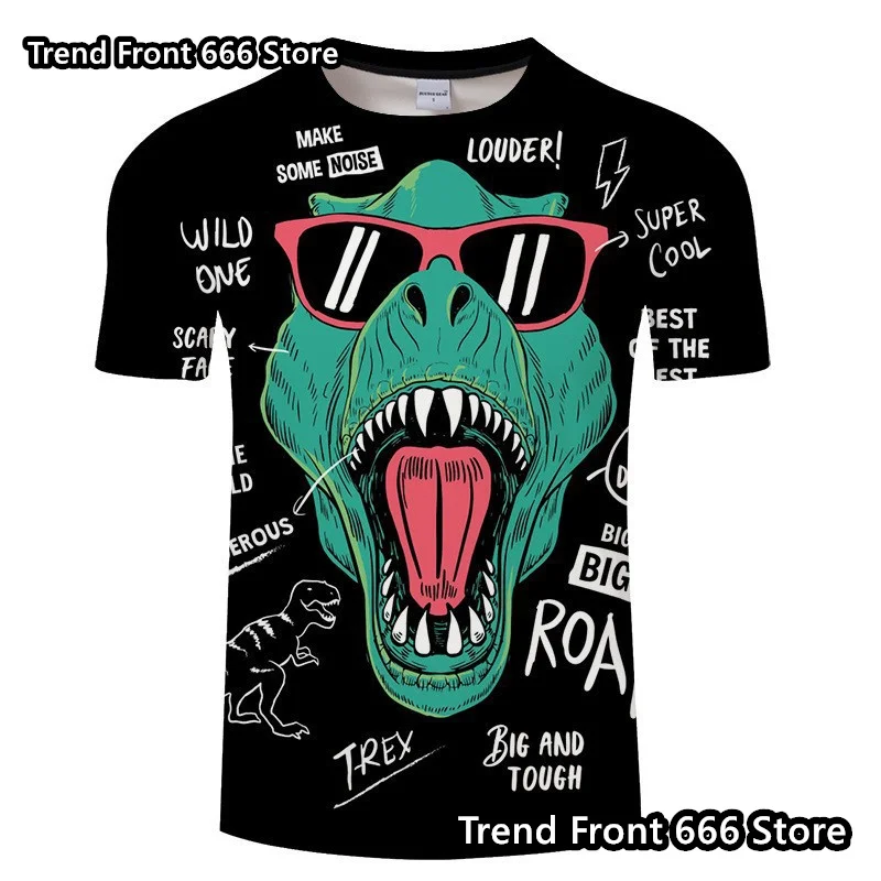Футболка С 3D Солнцезащитными Очками Динозавра И Принтом